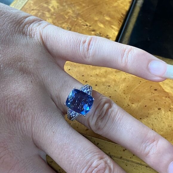 Color Changing Fluorite Tanzanite Sterling Silver Ring Size 6 - Picture 5 of 11